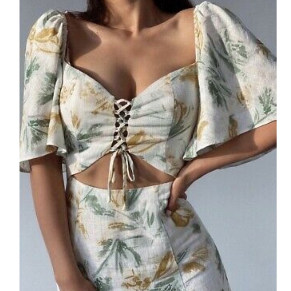 Zara Cut Out Printed Dress